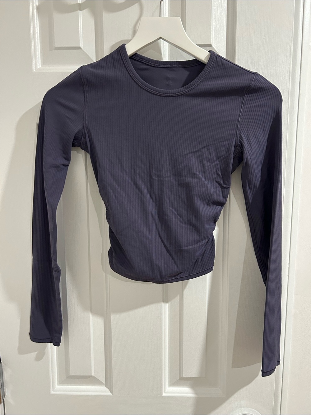 Lululemon Ribbed Open Back Cropped Long Sleeve Top